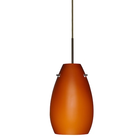 Besa Lighting Pera 9 Cord Pendant, Amber Matte, Bronze Finish, 1x9W LED 1JT-412680-LED-BR